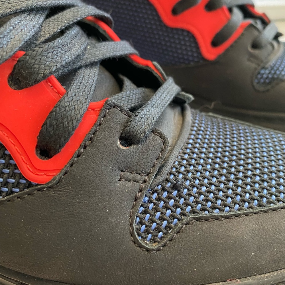 Authentic BALENCIAGA Women Sneakers mid top leather black mesh blue Size 5.5(36) - Picture 13 of 14